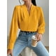 thumbnail image 5 of Blusas de Trabajo para Mujer, Blusas de Larga, Blusas de Oficina con Cuello en V, Blusas de para Mujer Naranja M, 5 of 9