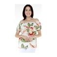 thumbnail image 5 of Women's Hawaiian Off-Shoulder Ruffle Muumuu Top in Cream Rafelsia S, 5 of 5