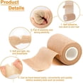 thumbnail image 4 of 12 Piezas Cinta Autoadhesiva, Cinta Adhesiva Beige de 5 cm x 4,5 m, Cinta Adhesiva Elástica Impermeable Cinta Médica para Deportes, Primeros Auxilios, Mascotas, 4 of 5