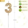 thumbnail image 3 of Birthday Candle Numbers Gold Glitter Happy Birthday Numeral for Weddings, Reunions, Theme Party Perfect Babys Pets Birthday Cake Candle (Number 3), 3 of 7