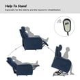 thumbnail image 3 of Electric Power Lift Recliner Set of 2 Automatic Fabric Extra Seat Sofa Chairs Recliners for Elderly Bedroom Living Room Navy, 3 of 8
