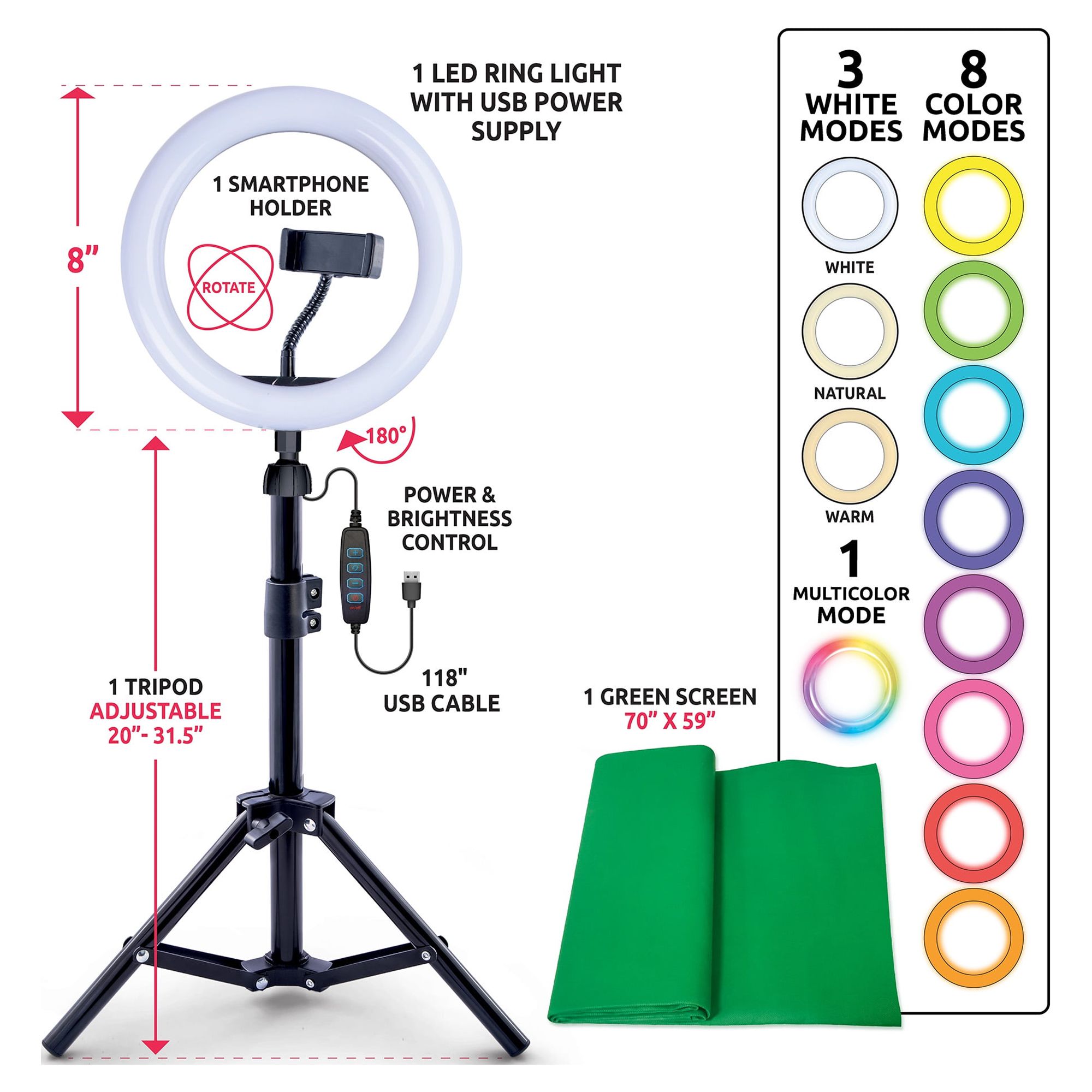 Studio Creator 2: Video Maker Kit-Multicolor Ring Light - image 3 of 7