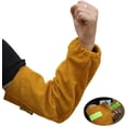thumbnail image 3 of 1 par de cuero resistente al calor soldadura brazo manga puño elástico seguridad en el trabajo resistente a las chispas Protector de brazo, 3 of 5