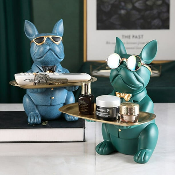 French Bulldog Figurine Storage Box Container Home Organizer Cool Dog Ornaments Key Storage Tray Candy Storage Basket Home DecorA BlackChina He Qiyong unisex