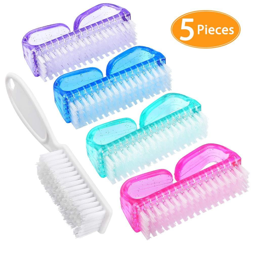 Handle Grip Nail Brush, Senignol 4+1 Pieces Hand Fingernail Brush