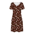 thumbnail image 3 of Robe Imprimée Florale pour Femmes Été Décontractée Manches Courtes Col en V T-Shirt Robe Coupe Ample Style Tunique, 3 of 7
