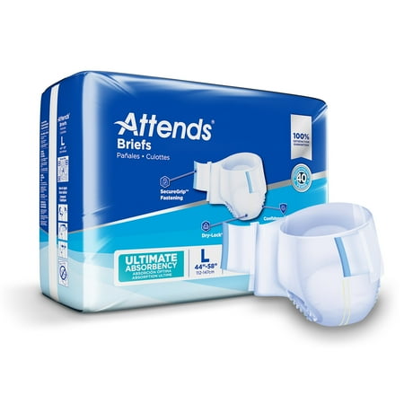 Attends Adult Incontinence Brief L Heavy Absorbency Contoured  DDC30  Severe  24 Ct