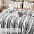 thumbnail image 4 of SHANNA Luxury Soft Throw Blanket, Thick Faux Fur 800GSM Fluffy Blankets for Couch, Sofa, Bed, Cozy Warm Throw Blanket for All Seasons,Gradient Light Grey,40''x63'', 4 of 7