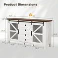 thumbnail image 5 of PPorfamilia 59" Farmhouse Buffet Cabinet with Storage and Sliding Barn Doors, White, 5 of 10
