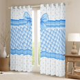 thumbnail image 2 of jejeloiu Ribbon Bow Print Black Out Curtains,Blue Bowtie Love Curtains Pack of 2 (42x63 Each) For Kids, 2 of 6