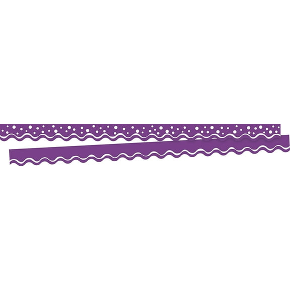 Barker Creek Double-Sided Scalloped Border, Happy Grape, for Bulletin Boards, Reception Areas, Halls, Break Rooms, Office, School, Home Learning Decor, 2.25” x 39’ (994)