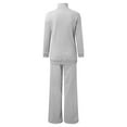 thumbnail image 6 of Lisingtool Two Piece Sets for Women Womens Long Sleeve Turtleneck Top High Waist Wide Leg Pants Set 2 Sweatshirt, 6 of 6