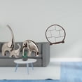 thumbnail image 2 of Figuras de familia de elefantes de cerámica con soporte de exhibición de madera, escultura de animal, organizador coleccionable para el hogar, estante, 2 of 8