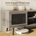 thumbnail image 3 of Bestier 63 inch Rattan TV Stand for TVs up to 75 Inch，with Sliding Doors &2 Tier Storage Shelves, Grey, 3 of 8