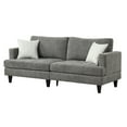 thumbnail image 2 of Benjara Lae 80 Inch Sofa with 2 Throw Pillows, Tufted, Gray Chenille Upholstery, 2 of 5