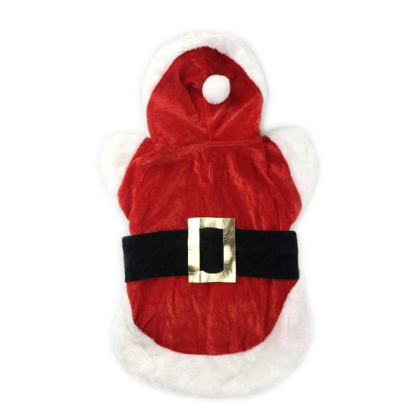 Pet Dog Christmas Costume, Classic Santa Claus Coat, Red Holiday Outfit for Small Dogs, Warm Winter Pet Clothes for Xmas Parties & Gifts