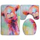 thumbnail image 1 of ABPHQTO Llama colorida dibujada Juego de alfombras de baño de 3 piezas Alfombra de baño Alfombra de contorno y tapa de inodoro, 1 of 2
