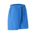 thumbnail image 4 of RYDCOT Mens Casual Shorts 9 inch Inseam Stretch Beach Shorts Elastic Waist Drawstring Summer Solf Shorts Sky Blue, 4 of 7