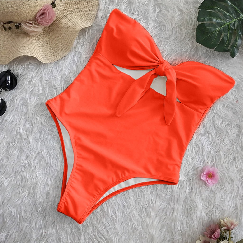 NECHOLOGY Bikini Underwear For Women Women's Long Sleeve UV Sun Shirts  Workout Swim Rash Guard Tops Orange 3X-Large 