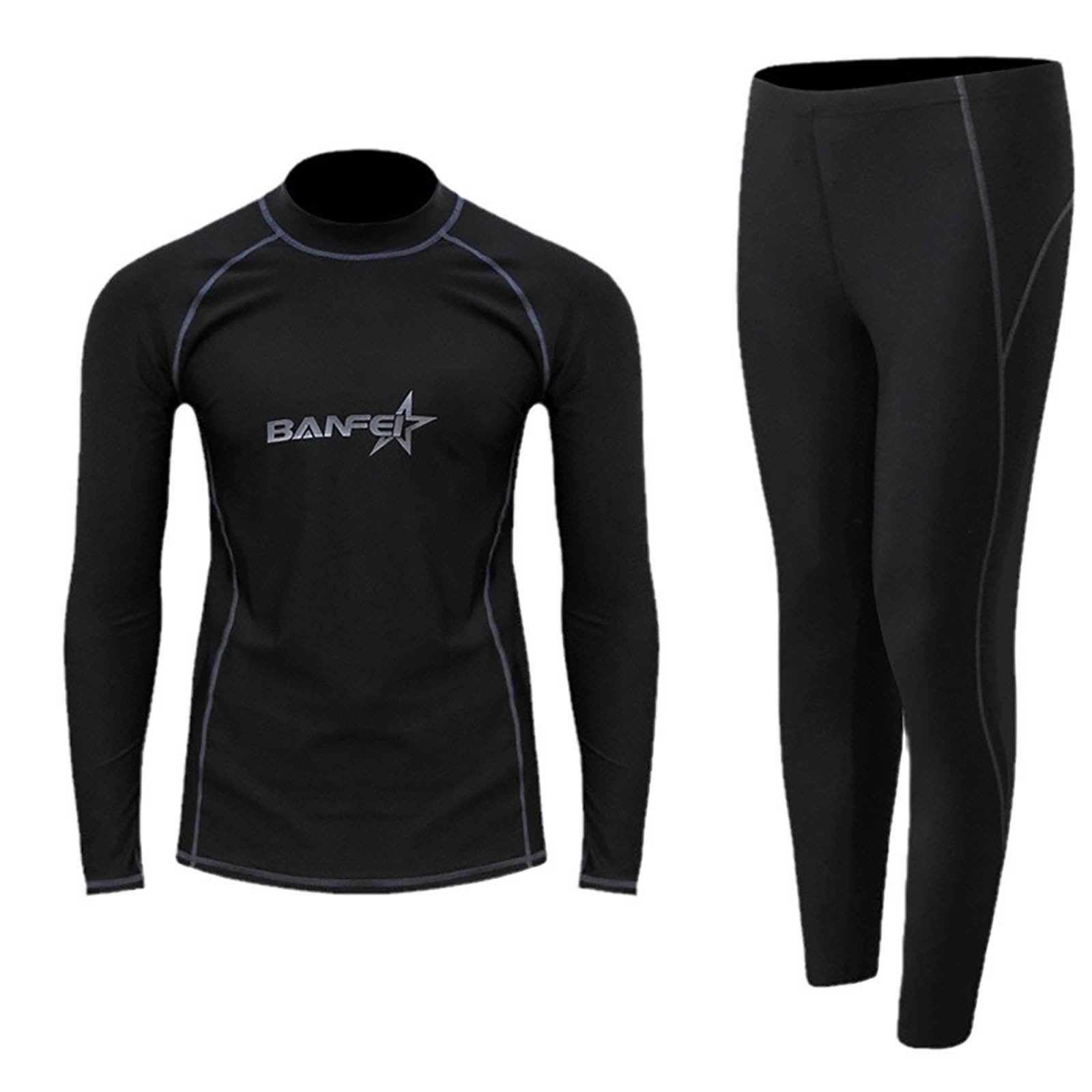 Mens Swim Trunks Men's Quick Drying Diving Swimming Suit Suit Quick Drying Long Sleeved Plus Nine Trousers Snorkeling Surfing Two Piece Set Men Swimming Trunks No Mesh Swim Men Slim Narrow L Black 5XL