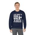thumbnail image 6 of I want to drink wine and pet my Affenpinscher Unisex Sweatshirt S-2XL, 6 of 9