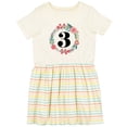 thumbnail image 3 of Inktastic 3rd Birthday Floral Wreath 3 Year Old Girl Girls Toddler Dress, 3 of 5