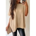 thumbnail image 2 of Versatile Tunic-Length Sweater in Apricot with Side Slits Detail, 2 of 9