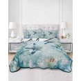 thumbnail image 2 of Quilt King Size Bedding Set, Coastal Starfish Reversible Summer Quilt 3 Pieces, Nautical Ocean Creature Eucalyptus Leaf Lightweight Bedspreads Coverlets with 2 Pillow Shams for All Seasons, 2 of 5