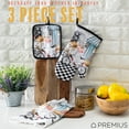 thumbnail image 3 of PREMIUS 3 Piece Printed Kitchen Linen Set, Baking Chef, 1 Cotton Towel, 1 Pot Holder, 1 Oven Mitt, 3 of 5