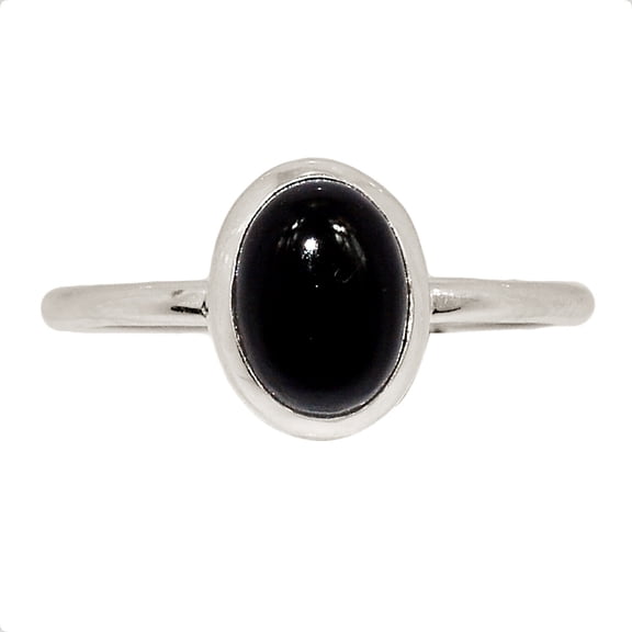 Black Onyx - Brazil 925 Sterling Silver Ring Jewelry s.6 ALLR-27271