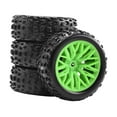 thumbnail image 3 of Kuntesetty 4Pcs 1/18 RC Car Wheels and Tires RC Car Part, High Performance Portable Easy to Green, 3 of 9