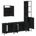 thumbnail image 3 of vidaXL 4 Piece Bathroom Furniture Set Black Engineered Wood, 3 of 5