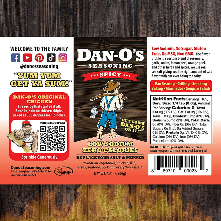 Dan-O's Crunchy Original Low Sodium Seasoning 3.5 Oz Bottle Gluten Fre —  The Big BBQ Co.