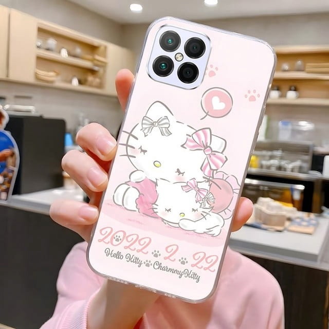2024 Hello Kitty Phone Case Transparent For Huawei P30 P50 P40Pro Plus Psmarts Mate 40 30 Y8 Y7 Honor60 50 Play4TPro Lite Shell Liuxinyi