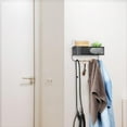 thumbnail image 3 of Mail Organizer Wall Mount Key and Mail Holder for Wall Decorative with 5 Key Hooks Mail and Key Rack Hanger Metal Wire Mesh Storage Basket for Entryway Letters Magazine Bills Leashes Coat - Black, 3 of 6
