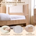 thumbnail image 2 of Aitjunz Modern Full Size Bed Frame with Upholstered Headboard and Charging Station, 2 Storage Drawers, Fluted Wood Platform Bed Frame, No Box Spring Needed, White, 2 of 5
