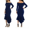 thumbnail image 4 of KISSMODA Women's Maxi Dresses 3/4 Long Sleeve Casual V Neck Bodycon Cocktail Bridesmaid Formal Dresses Party Ball Prom, 4 of 7