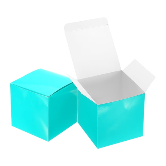 Uxcell 4 Pack Gift Boxes, 5.9" Square Cardboard Craft Box with Lids, Favor Treat Candy Container for Gift Wrapping, Wedding, Holiday, Birthday, Graduation, Party Supplies, Blue