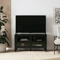 thumbnail image 1 of Meuble TV avec porte en verre Mainstays, Noir, 1 of 11