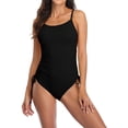 thumbnail image 1 of Women Ribbed One Piece Swimsuits Tie Side High Cut Bathing Suits, 1 of 7