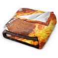 thumbnail image 2 of American Football Ball in Fire and Water Throw Blanket Ultra Soft Warm All Season Decorative Fleece Blankets for Bed Chair Car Sofa Couch Bedroom 60"X50", 2 of 6