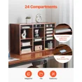 thumbnail image 3 of Wooden Literature Organizer 24 Compartments Removable Shelves Dark Brown, 3 of 10