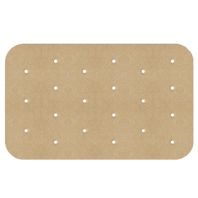 Limorve Fryer Paper,100Pcs Fryer Paper Non Stick Waterproof Holes Design Disposable Rectangular Baking Parchment Paper Liner Kitchen Supplies Brown