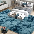 thumbnail image 3 of ASPILLOW Fluffy Area Rugs for Living Room, 4x6 Non Skid Shaggy Carpets for Bedroom, Dorms, Rooms, Home Decor,Tie-dye Peacock Blue, 3 of 7