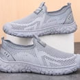 thumbnail image 3 of Homeyce Men's Breathable Mesh Sneakers Lightweight Hiking Shoes Slip On Quick Dry Casual Walking Sport Sneakers for Outdoor Road Workout,Gray 42, 3 of 3