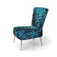 thumbnail image 3 of Designart "Whimsy Among Turquoise Ferns I" Blue Ferns Upholstered Accent Chair - Modern Arm Chair For Living Room, 3 of 7
