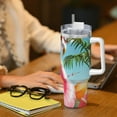 thumbnail image 6 of KLL Tropical Flamingo Pool Float Print 40oz Stainless Steel Insulated Car Cup Coffee Mug with Spillproof Lid - Keep Your Drink Hot or Cold on the Go, 6 of 8