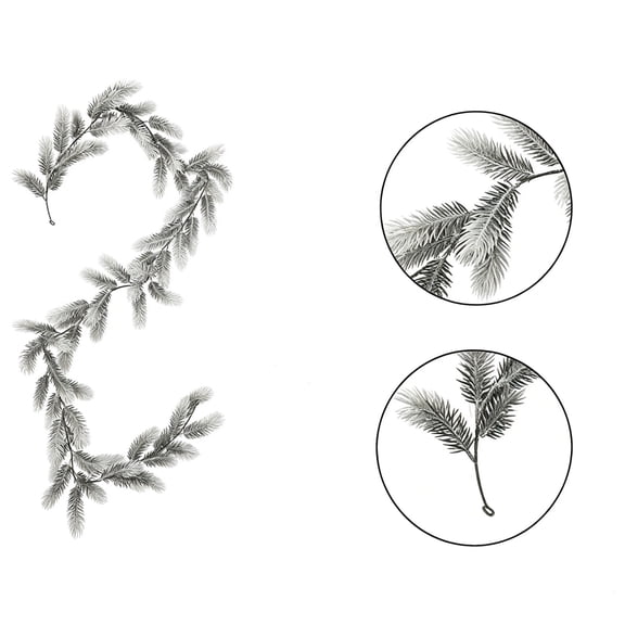 2026 Christmas Indoor Home Decor 180cm Artificial Pines Garland Light Weight Christmas Greenerys Decor For Stair Railing Fireplace Mantel Holiday Ornament