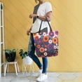 thumbnail image 4 of FORMRS Womens Canvas Tote Bag with Zipper Inner Pocket Shoulder Handbag, Purple Flowers, 4 of 7