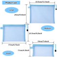 thumbnail image 2 of 6pcs Multipurpose Nylon Mesh Transparent Cosmetic Bag Makeup Travel Cases Pencil Case Travel Organizers Zipper File Bag for Vacation, Bathroom and Organizing (a4/a5/Aa6 2pcs/each) blue, 2 of 9